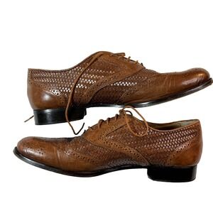 Vintage Nico Nerini Dress Shoes Mens Size 8 Brown Leather Wingtip Oxford Brogue
